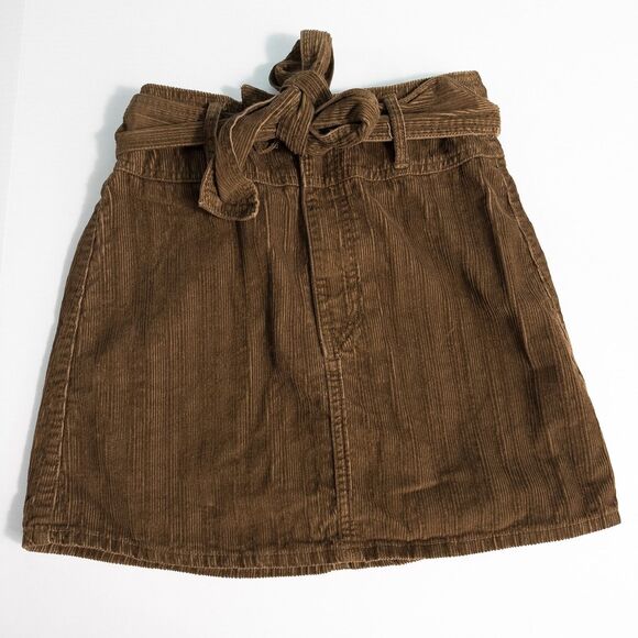 Rewash Dresses & Skirts - Rewash Corduroy Belted Mini Skirt 100% Cotton Juniors 5/27 Brown Y2K Academia